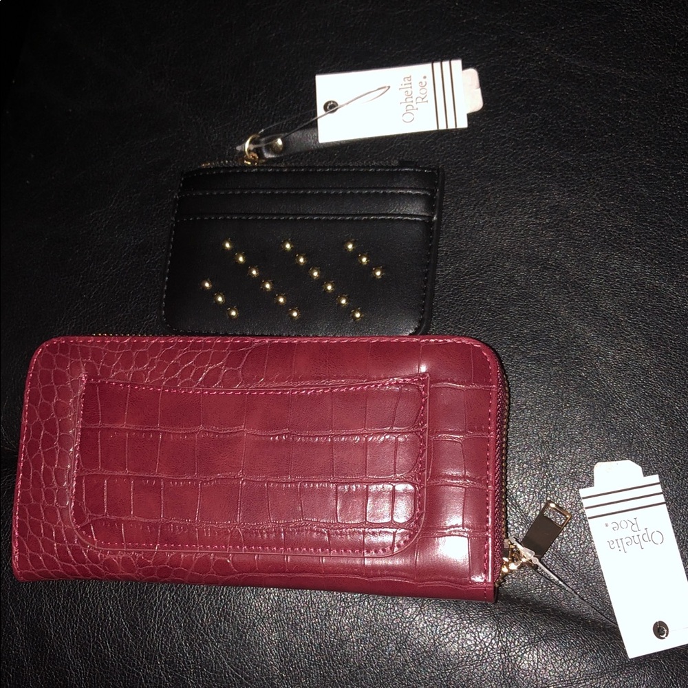 Red and Black Women's Wallet Set